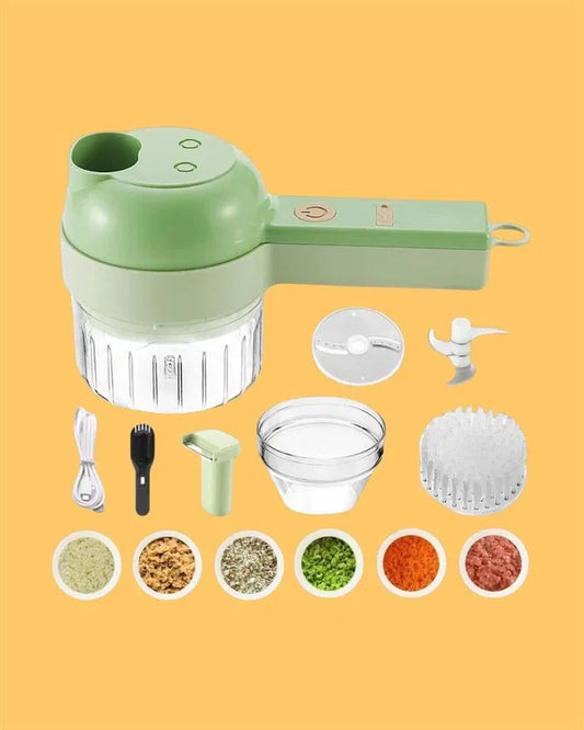 Electric Vegetable Chopper (PACK OF 1, 4 In 1 Electric Vegetable Cutter)