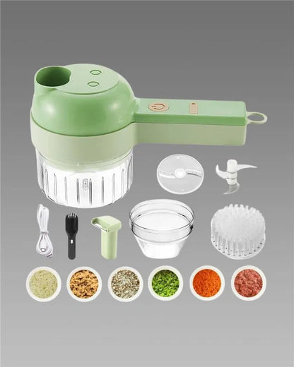 Electric Vegetable Chopper (PACK OF 1, 4 In 1 Electric Vegetable Cutter)