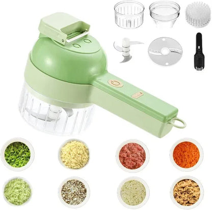 Electric Vegetable Chopper (PACK OF 1, 4 In 1 Electric Vegetable Cutter)